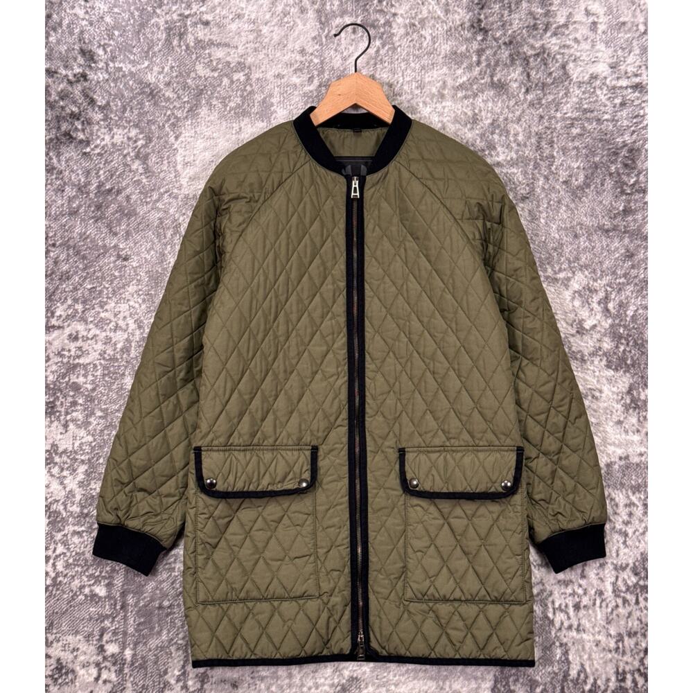 Belstaff Jacket 42 / US Medium Womens Green Quilted Full Zip Parka